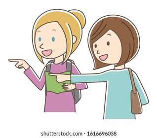 illustration of foreign tourists