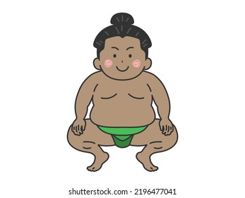 An illustration of a foreign wrestler with a mawashi.