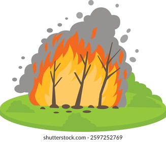 Illustration of a Forest Fire Disaster	