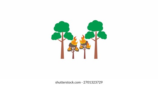 Ilustración del desastre del incendio forestal
