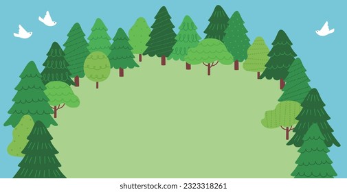 Illustration of a forest square