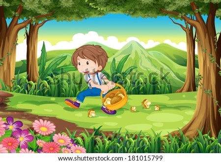 Similar – Image, Stock Photo little boy picks flowers in the garden