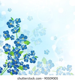 illustration of the forget-me-not flower background
