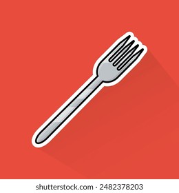 Illustration of Fork in Flat Design