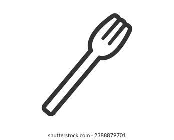 Ilustración de un icono de horquilla (dibujo de línea).