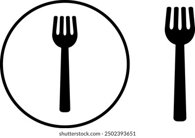 Illustration of the fork icon. A vector fork icon used for menus, infographics, web pages, and design. Stock illustration