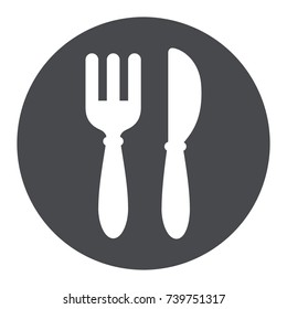 Illustration of fork and knife circle icon