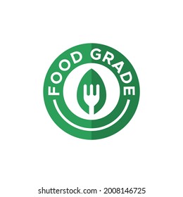 illustration of a fork in a leaf for a sign of a food grade product