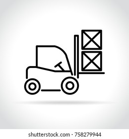 Illustration of fork lift icon on white background