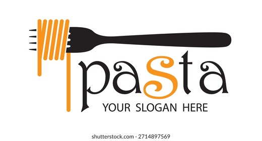 Ilustración de tenedor con pasta aislada sobre fondo blanco