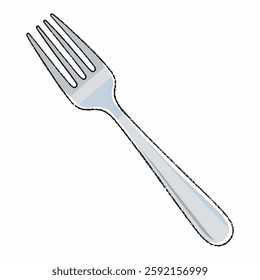 Illustration of Fork Representing the Restaurant Industry Isolated on White Background. Fork Icon for Dining Business, Silver Fork Vector for Culinary Branding