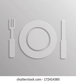 illustration with fork and spoon icon for your design