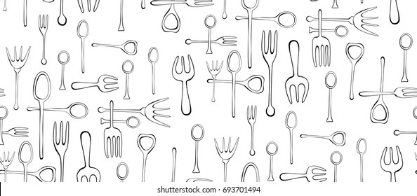 illustration of forks and spoons