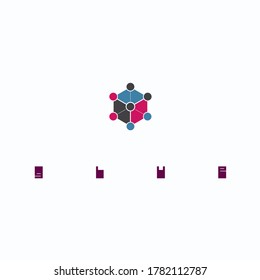 
Illustration in the form of a chemical scheme of glue in the form of a symbol or logo
