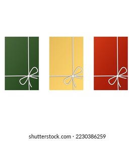 illustration in the form of a christmas gift box tied with a rope