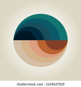 illustration in the form of a circle consisting of warm and cold shades