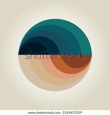 illustration in the form of a circle consisting of warm and cold shades