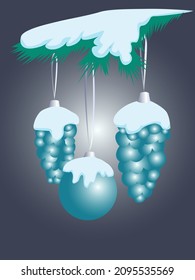 illustration in the form of a New Year's card for prints on banners, posters and for decorating posters, messages, gifts, interiors in New Year's style