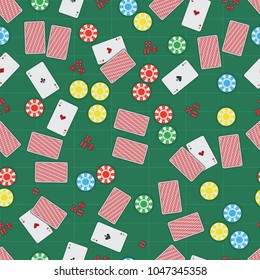 

illustration in the form of a seamless pattern consisting of a casino table