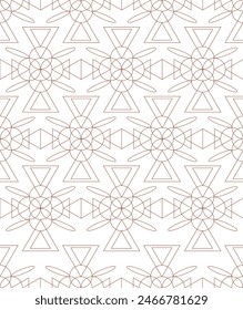 illustration in the form of a seamless pattern, in the form of a lattice, leaves, colored cakes, circles and triangles