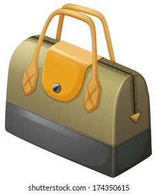 Illustration of a formal leather bag on a white background