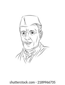 Illustration Of Former Indian Prime Minister And Independence Movement Leader Jawaharlal Nehru.