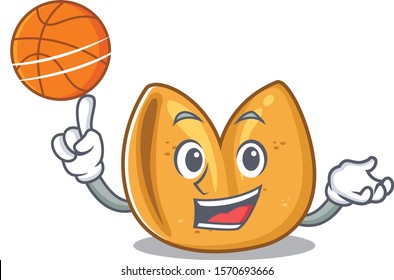 Illustration of fortune cookie cartoon style with basketball