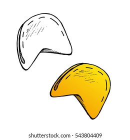 illustration of fortune cookie on white background