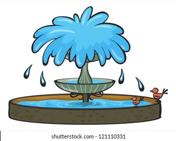 illustration of a fountain on a white background
