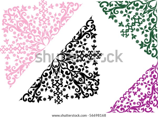 Illustration Four Abstract Corners Decoration Stock Vector Royalty