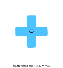 Illustration of four arithmetic symbol mascot character (white background, vector, cut out)