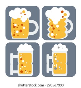 Illustration of four beer cups.