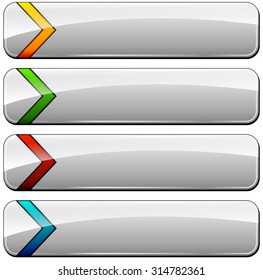 illustration of four blank web buttons set