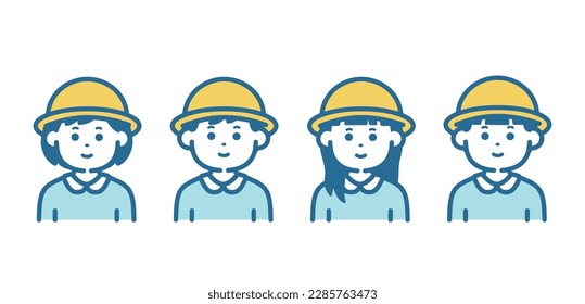 Illustration of four boys and girls
