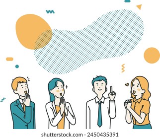 Illustration of four business worker who were impressed