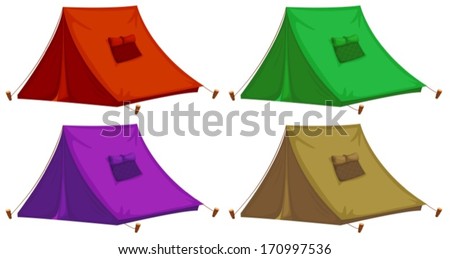 Similar – Image, Stock Photo Many tents in the mountain. Sunshine morning in the forest.