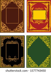 illustration with four curled frames collection