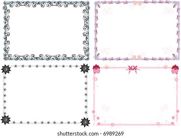 illustration with four different nature frames