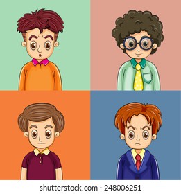 Illustration of four differnt men