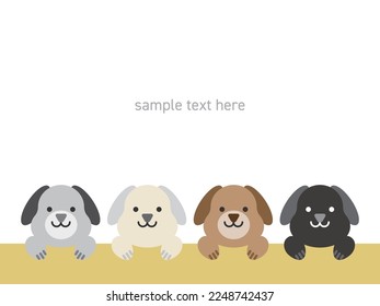 Ilustración de cuatro materiales de fondo para perros