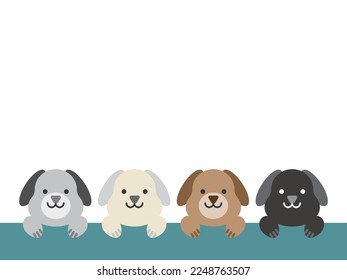 Illustration of four dogs background material