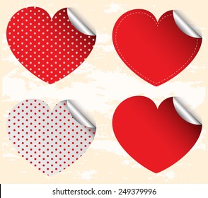 Illustration Of Four Heart Design Stickers