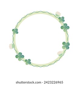 Illustration of four leaf clover frame