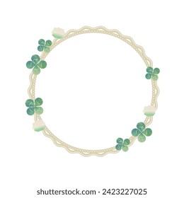 Illustration of four leaf clover frame