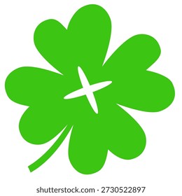 illustration of a four leaf green clover on a white background.
Set of four leaf clover icons in flat style. four leaf clover.