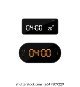ilustração de às quatro horas sinal e símbolo de ícone de relógio digital. ícone colorido para design de site