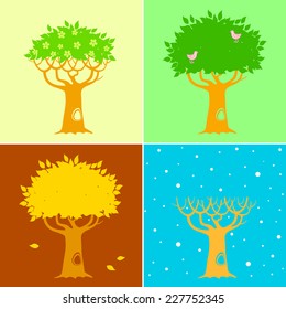 Illustration of a four seasons
