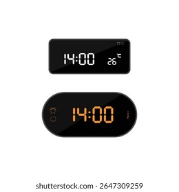 ilustração de às quatorze horas sinal de ícone de relógio digital e símbolo. ícone colorido para design de site