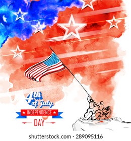 illustration of Fourth of July background for Happy Independence Day of America