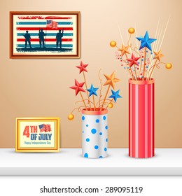 illustration of Fourth of July background for Happy Independence Day of America